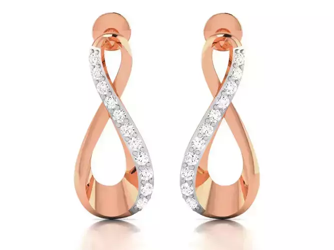 Women Studs earrings 3dm render detail