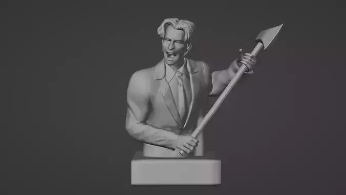 christian bale angry 3d model 3D print model