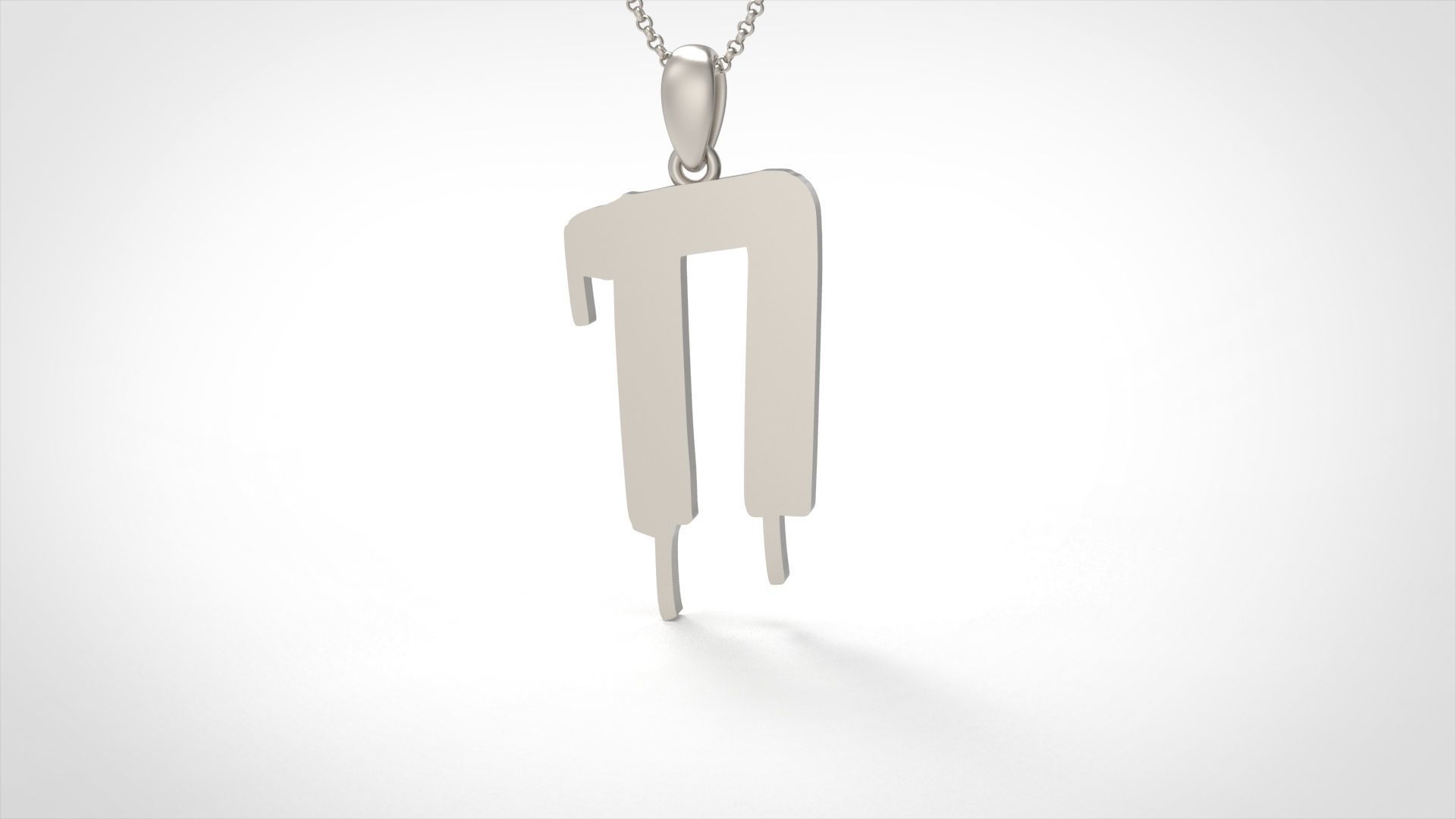 Model 1017 N Russelot Initial Letter Alphabet Pendant 3D print model_3