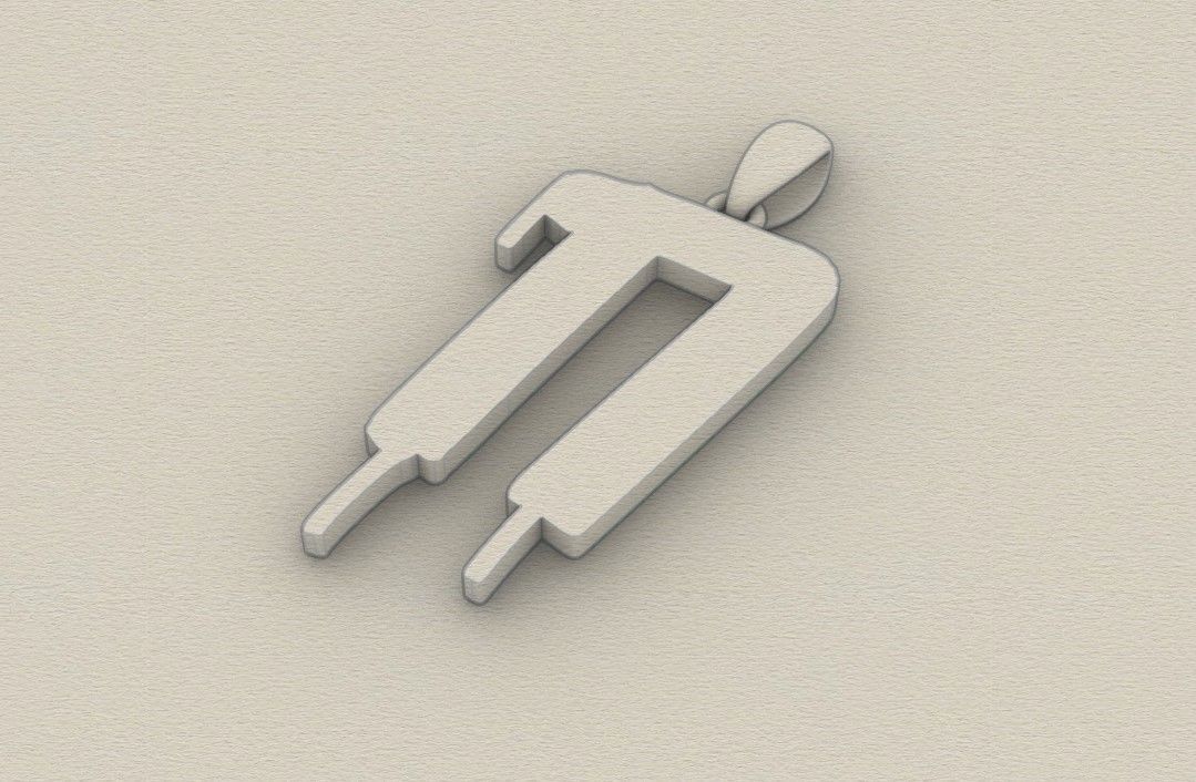 Model 1017 N Russelot Initial Letter Alphabet Pendant 3D print model_8