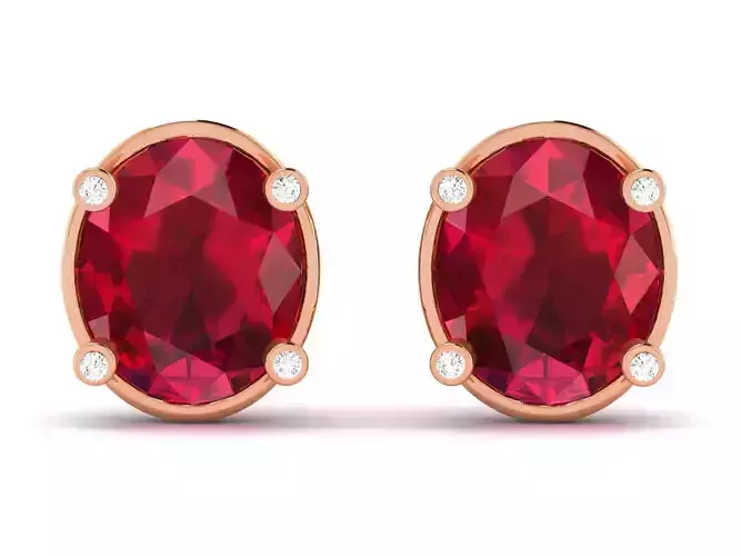 Women Studs earrings 3dm render detail