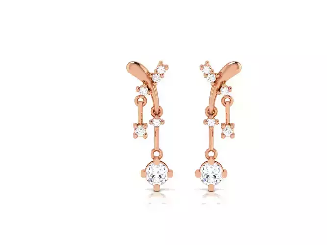 Women drop earrings 3dm render detail