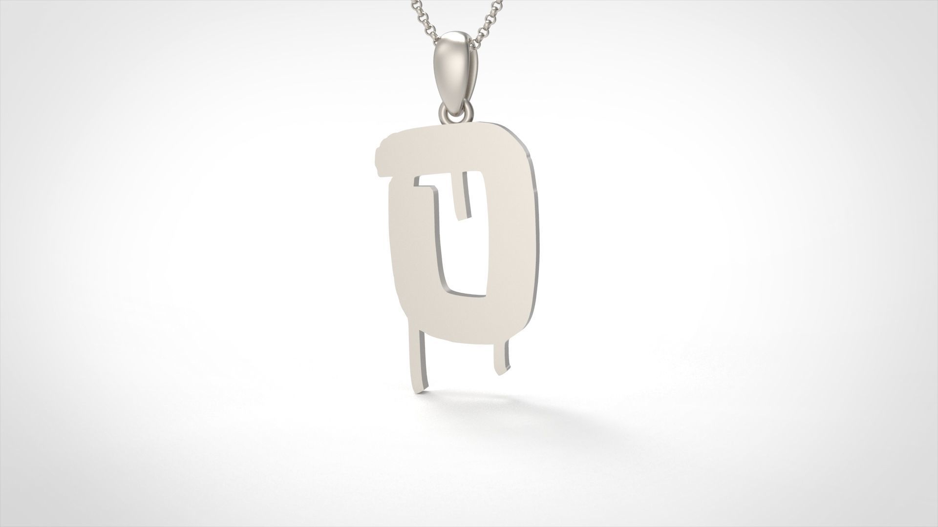 Model 1018 O Russelot Initial Letter Alphabet Pendant 3D print model_4