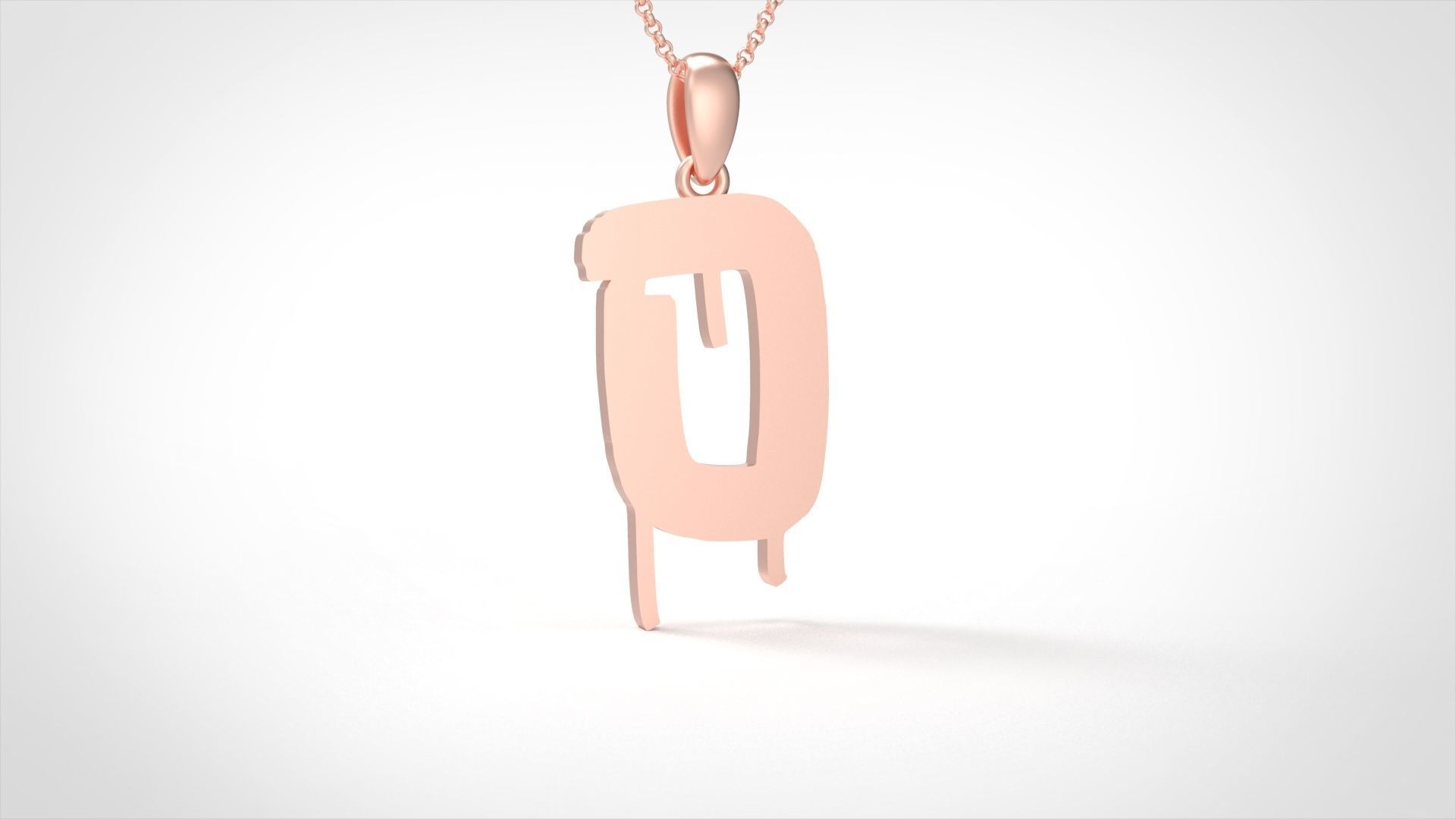 Model 1018 O Russelot Initial Letter Alphabet Pendant 3D print model_2