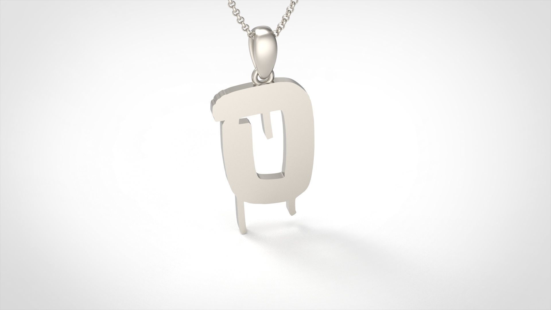Model 1018 O Russelot Initial Letter Alphabet Pendant 3D print model_1