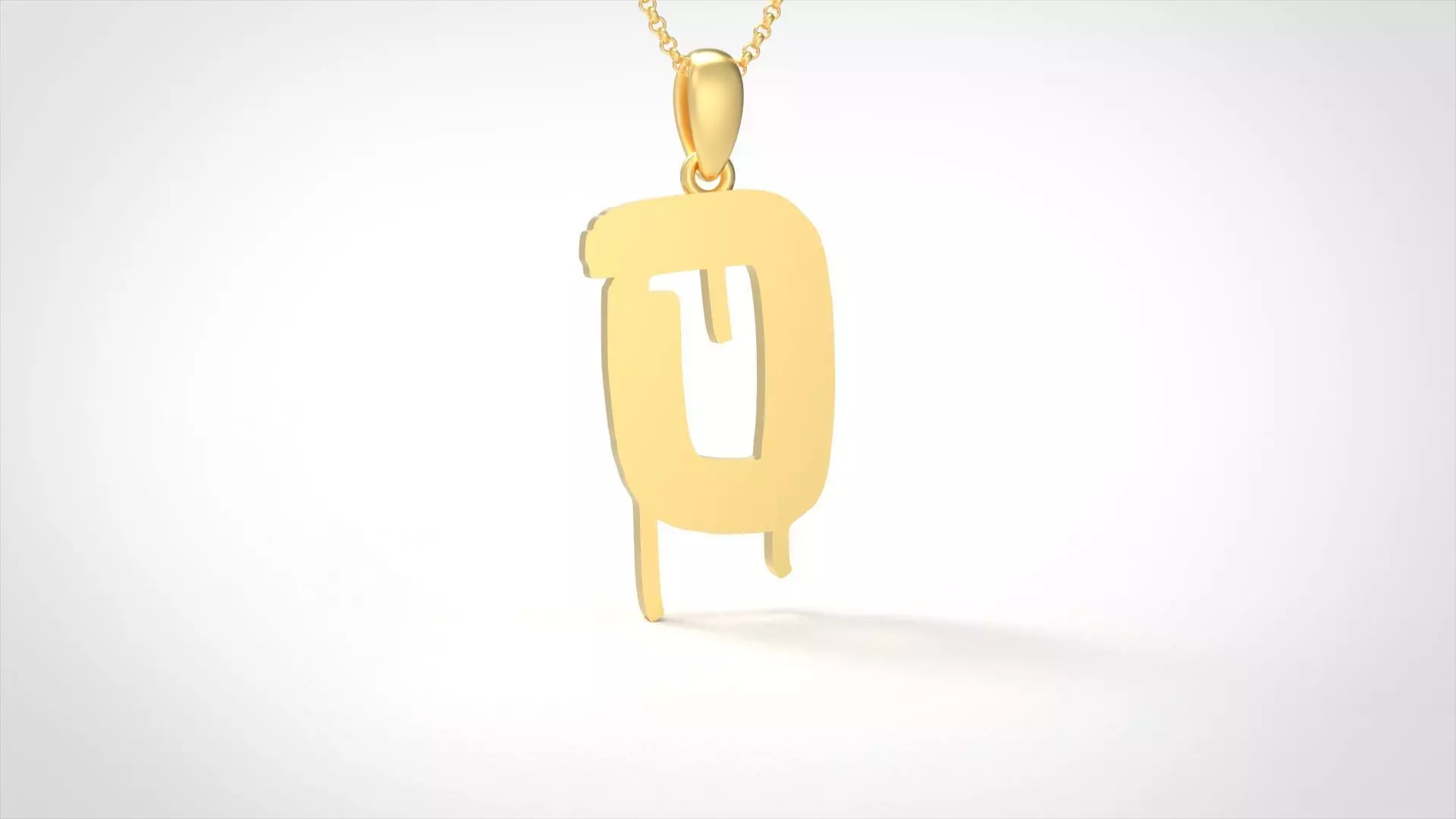 Model 1018 O Russelot Initial Letter Alphabet Pendant 3D print model_0