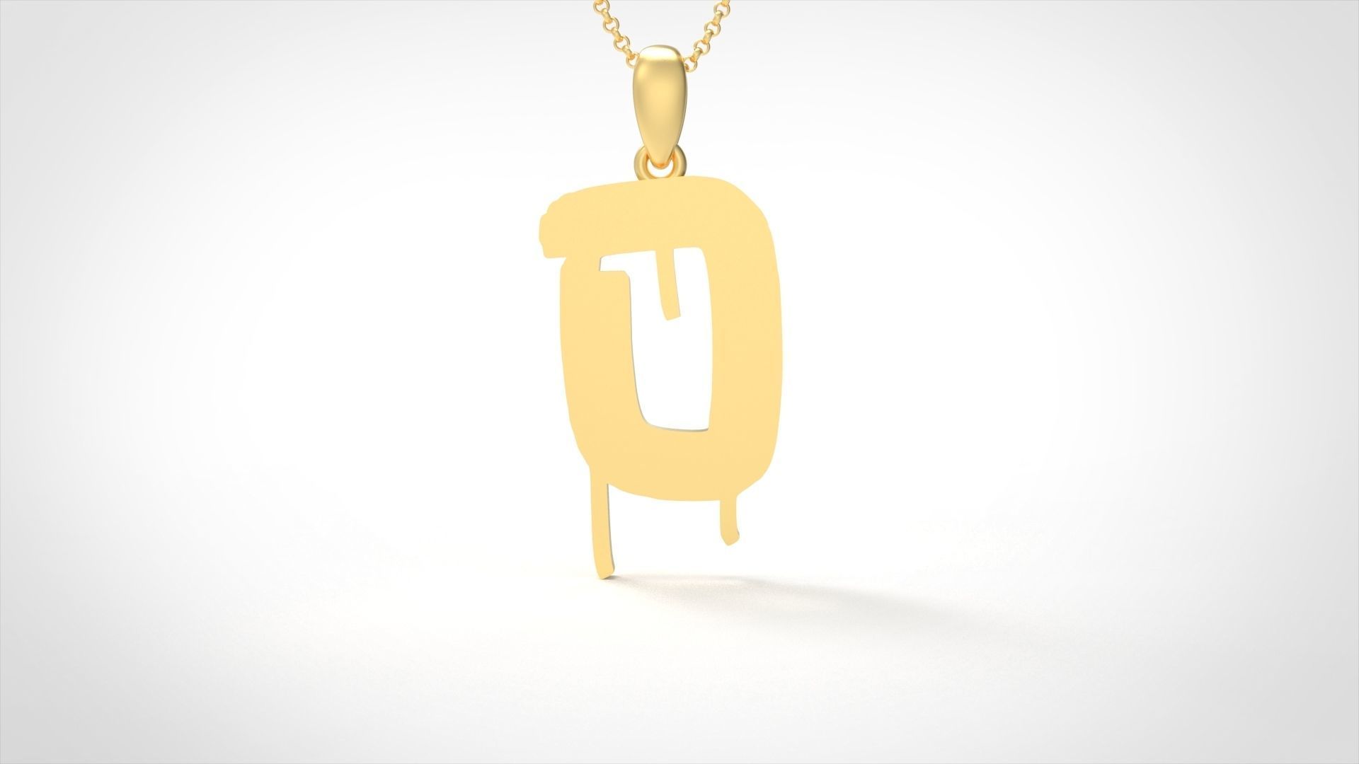 Model 1018 O Russelot Initial Letter Alphabet Pendant 3D print model_3