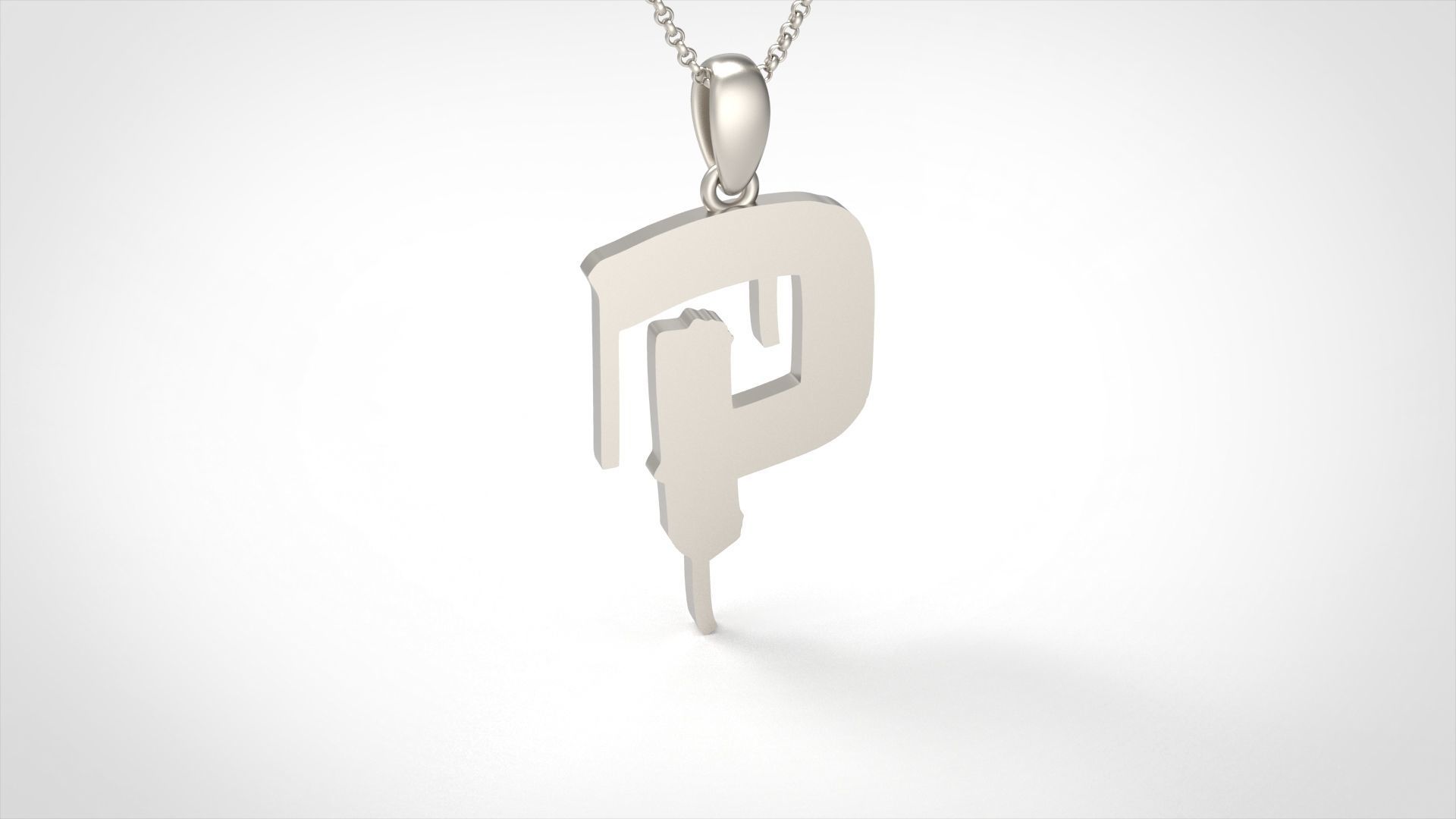 Model 1019 P Russelot Initial Letter Alphabet Pendant 3D print model_2
