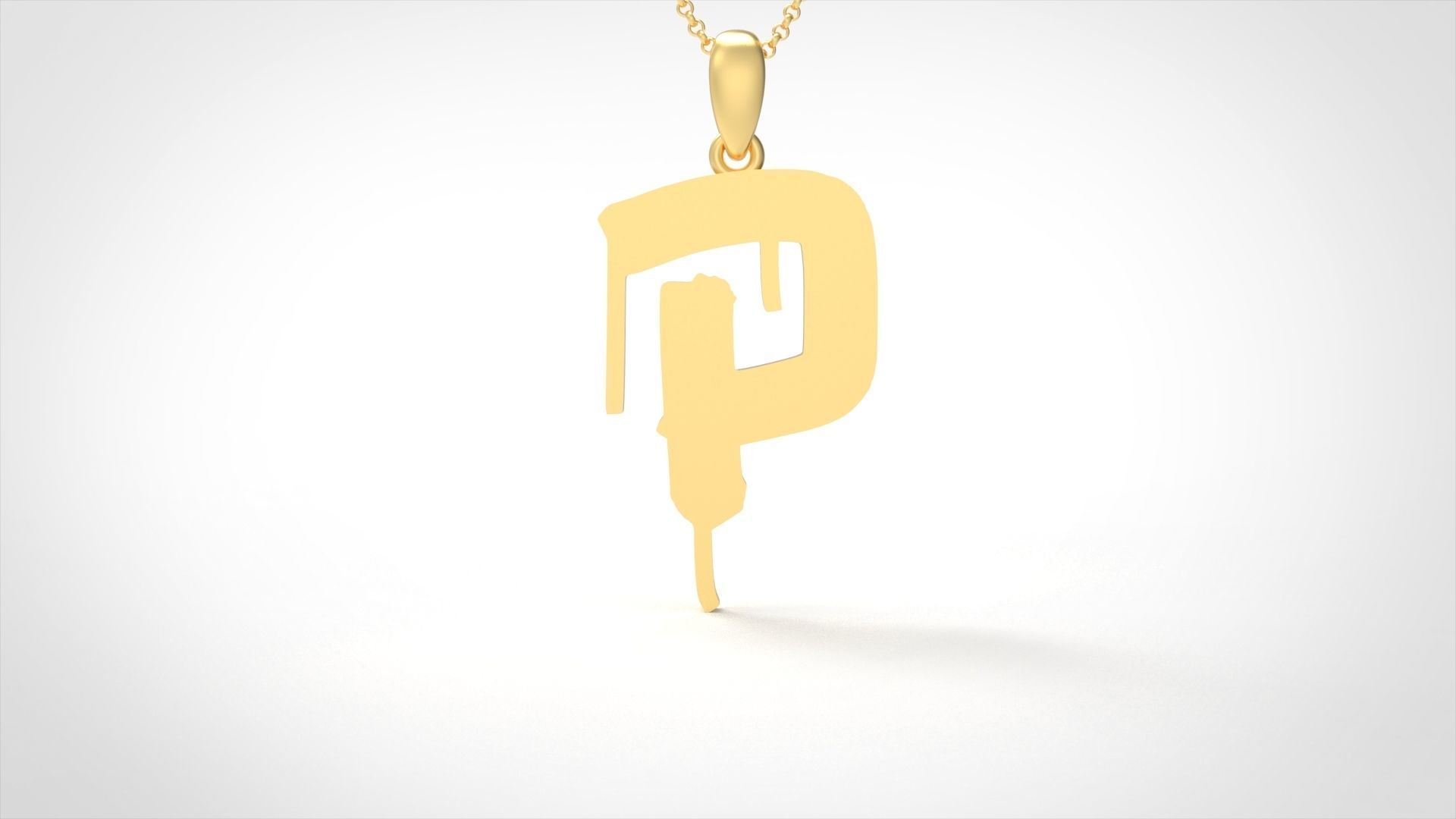 Model 1019 P Russelot Initial Letter Alphabet Pendant 3D print model_1