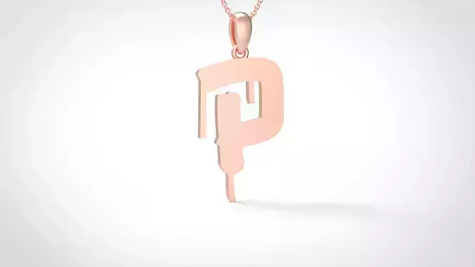 Model 1019 P Russelot Initial Letter Alphabet Pendant 3D print model