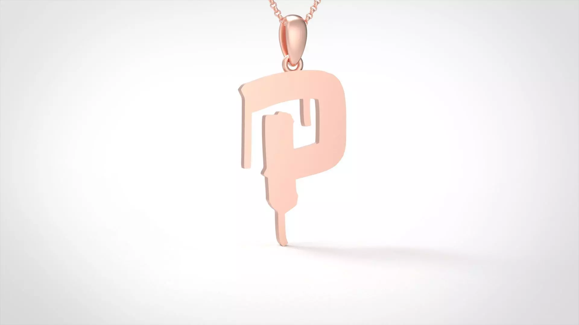 Model 1019 P Russelot Initial Letter Alphabet Pendant 3D print model_0