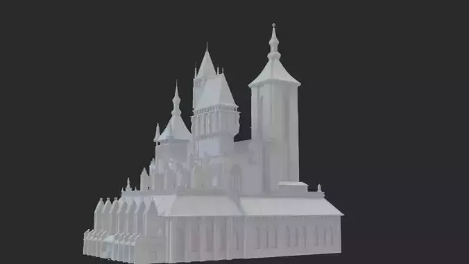 old castle Low-poly 3D model