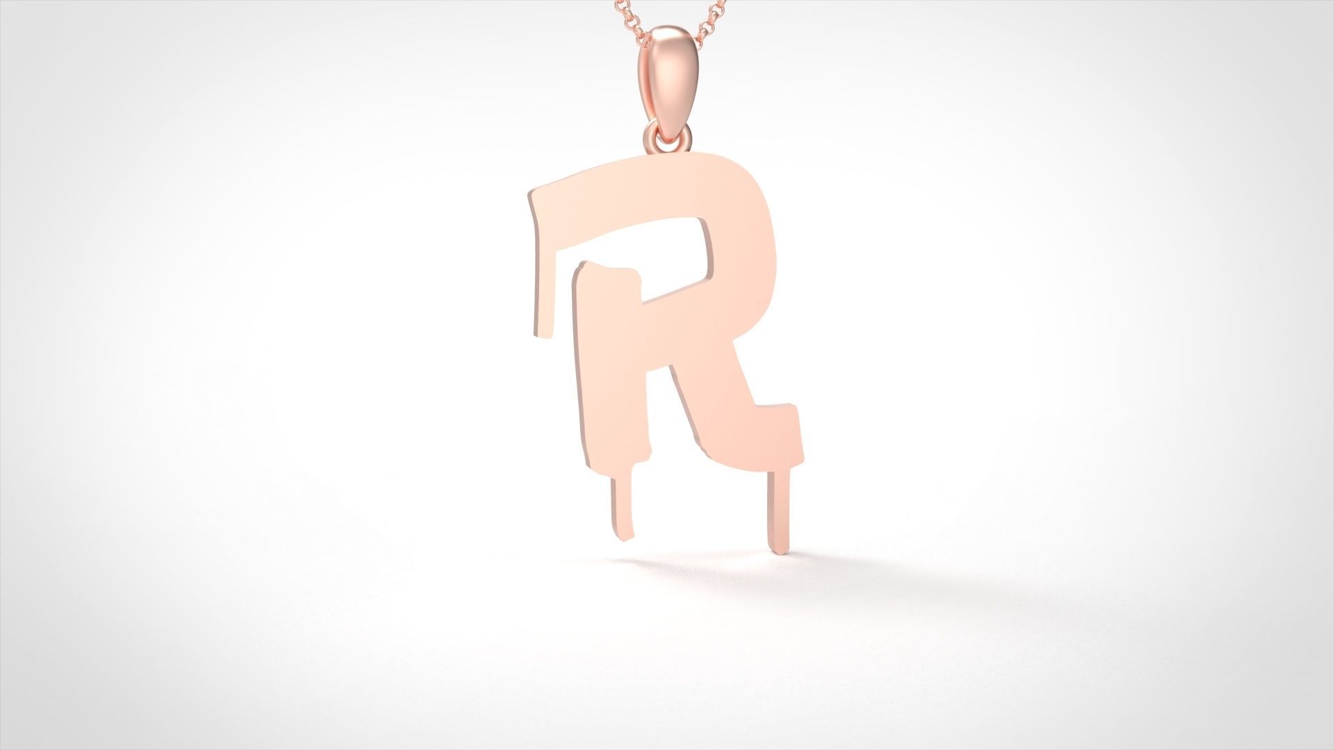 Model 1020 R Russelot Initial Letter Alphabet Pendant 3D print model_2
