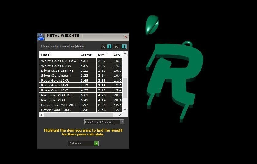 Model 1020 R Russelot Initial Letter Alphabet Pendant 3D print model_11