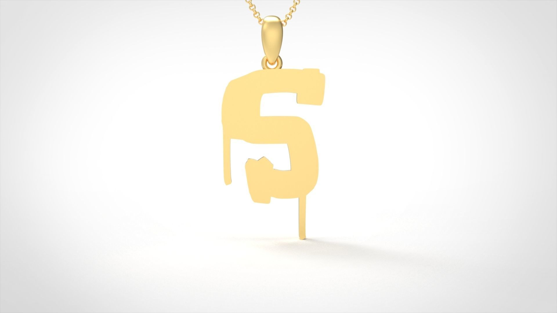 Model 1021 S Russelot Initial Letter Alphabet Pendant 3D print model_3