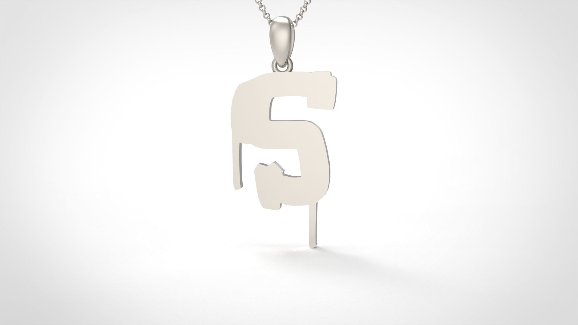 Model 1021 S Russelot Initial Letter Alphabet Pendant 3D print model_4