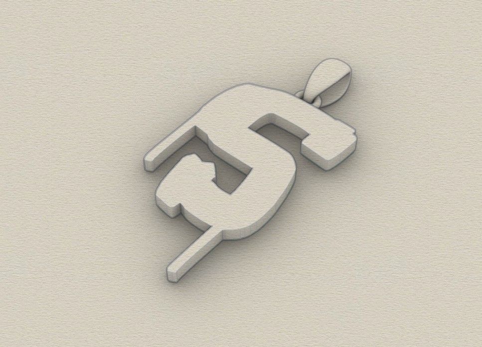 Model 1021 S Russelot Initial Letter Alphabet Pendant 3D print model_8