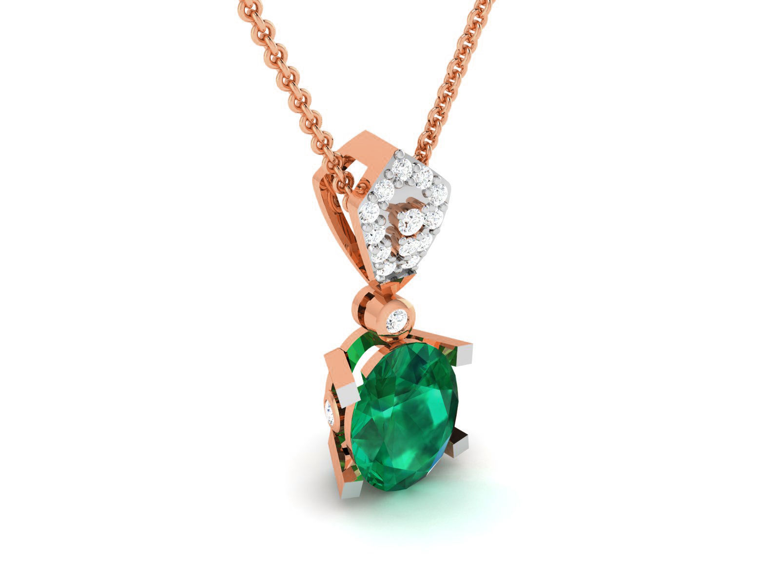 Solitaire Diamond Charms Pendant 3dm render Detail 3D print model_1