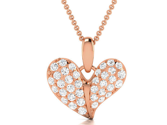 Heart Diamond Charms Pendant 3dm render Detail 3D print model