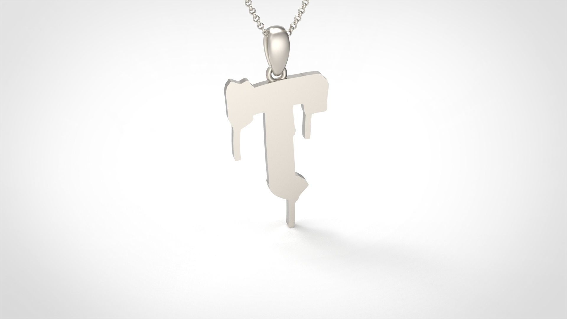 Model 1022 T Russelot Initial Letter Alphabet Pendant 3D print model_1