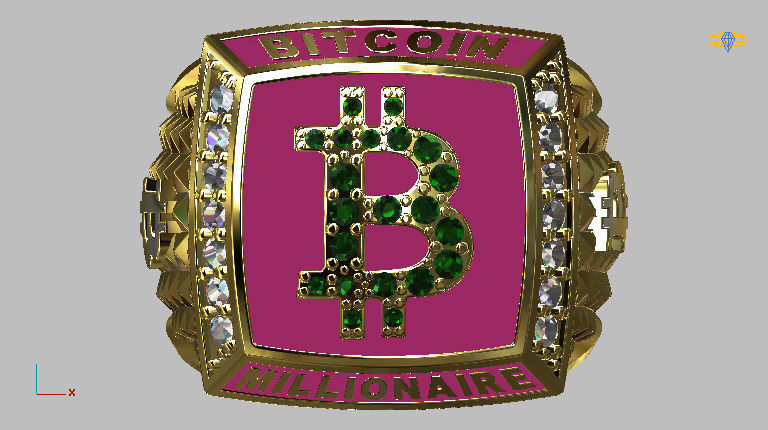 Millionaire Bitcoin Ring 3D print model_2