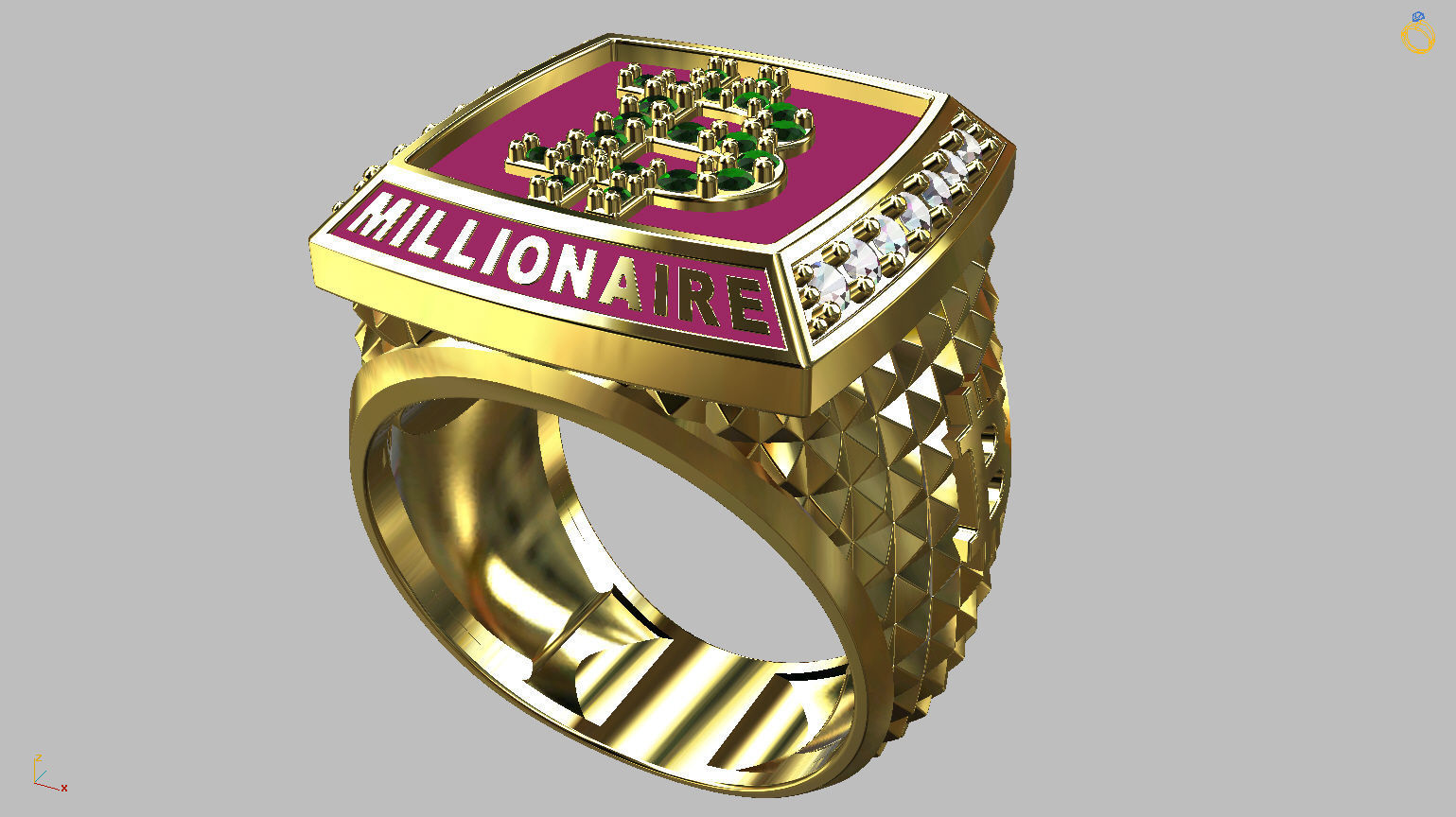 Millionaire Bitcoin Ring 3D print model_6