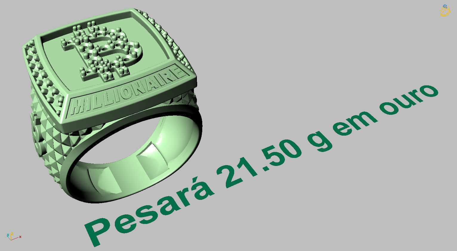 Millionaire Bitcoin Ring 3D print model_20