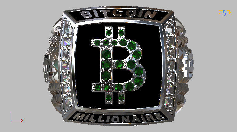 Millionaire Bitcoin Ring 3D print model_5