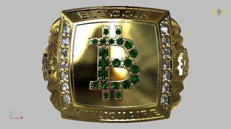 Millionaire Bitcoin Ring 3D print model_3