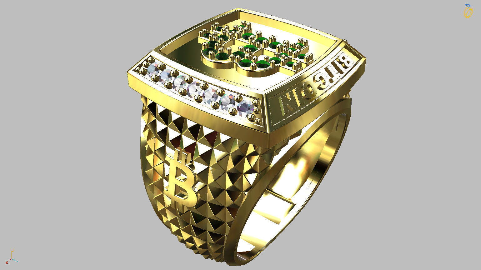Millionaire Bitcoin Ring 3D print model_11