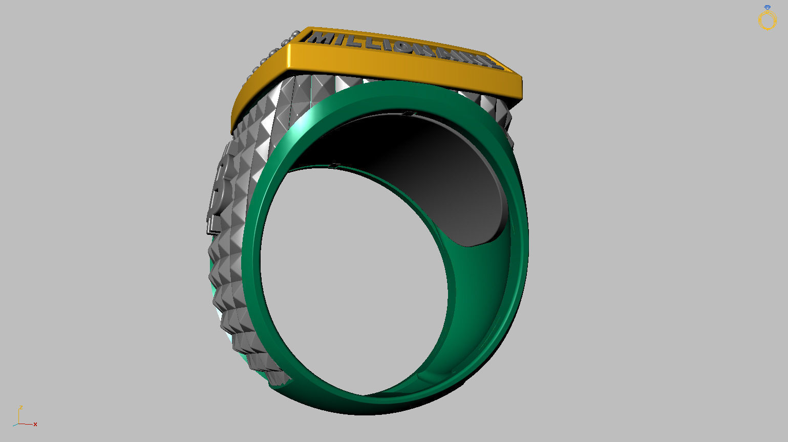 Millionaire Bitcoin Ring 3D print model_16