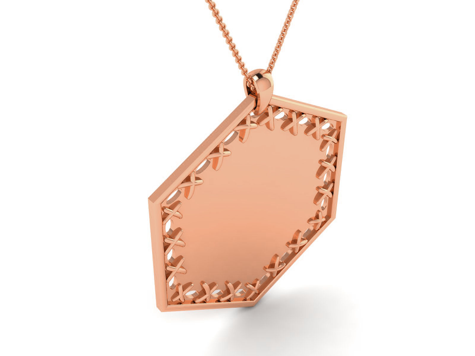 Plain Gold Charms Pendant 3dm render Detail 3D print model_3