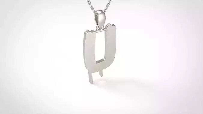 Model 1023 U Russelot Initial Letter Alphabet Pendant 3D print model