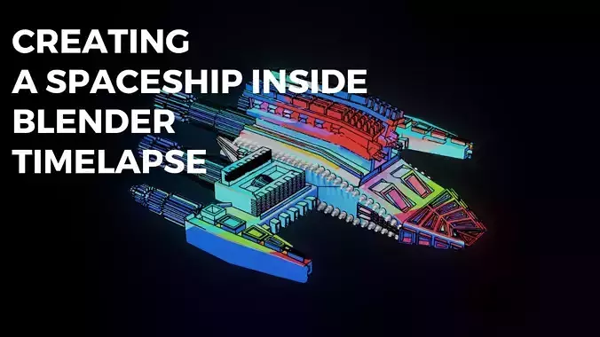 Spaceship 3D Model Created in Blender3D 3D model
