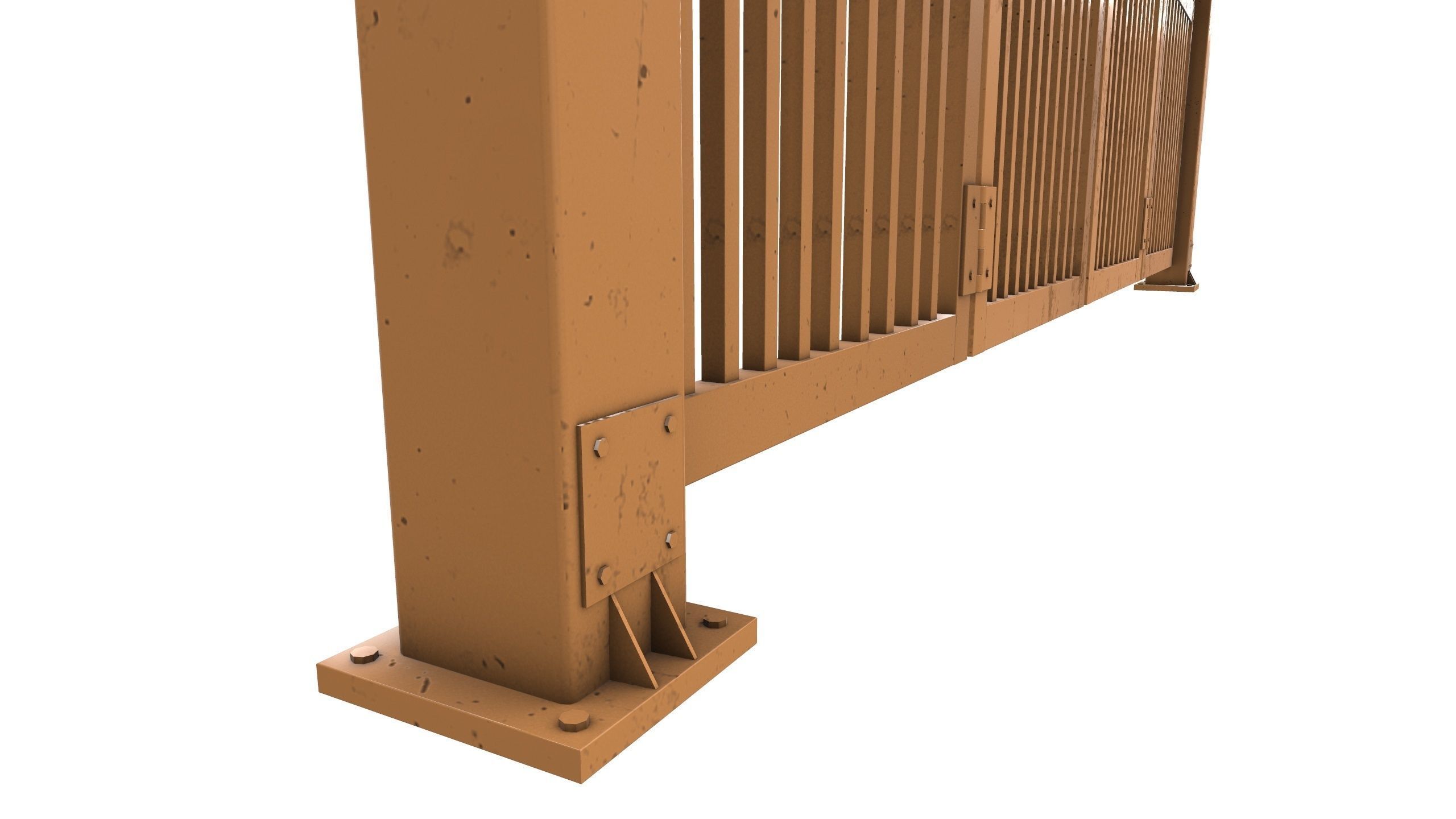 Industrial Metal Gate AR VR PBR Low-poly 3D model_14