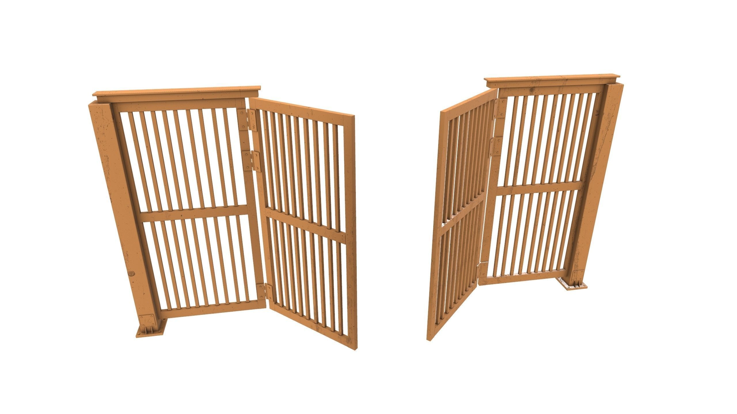 Industrial Metal Gate AR VR PBR Low-poly 3D model_19