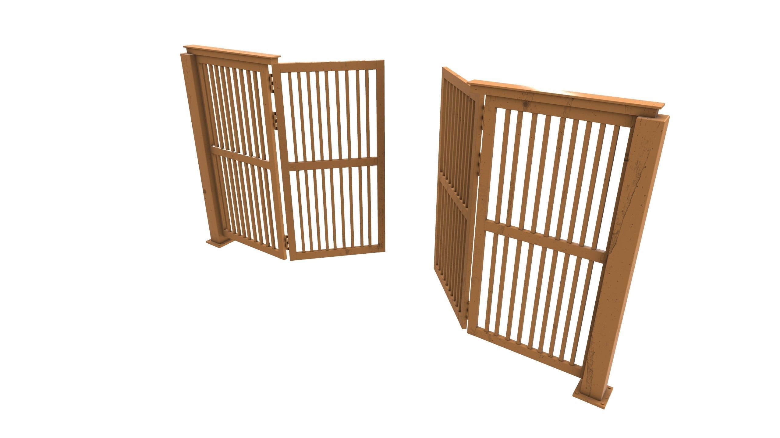 Industrial Metal Gate AR VR PBR Low-poly 3D model_20