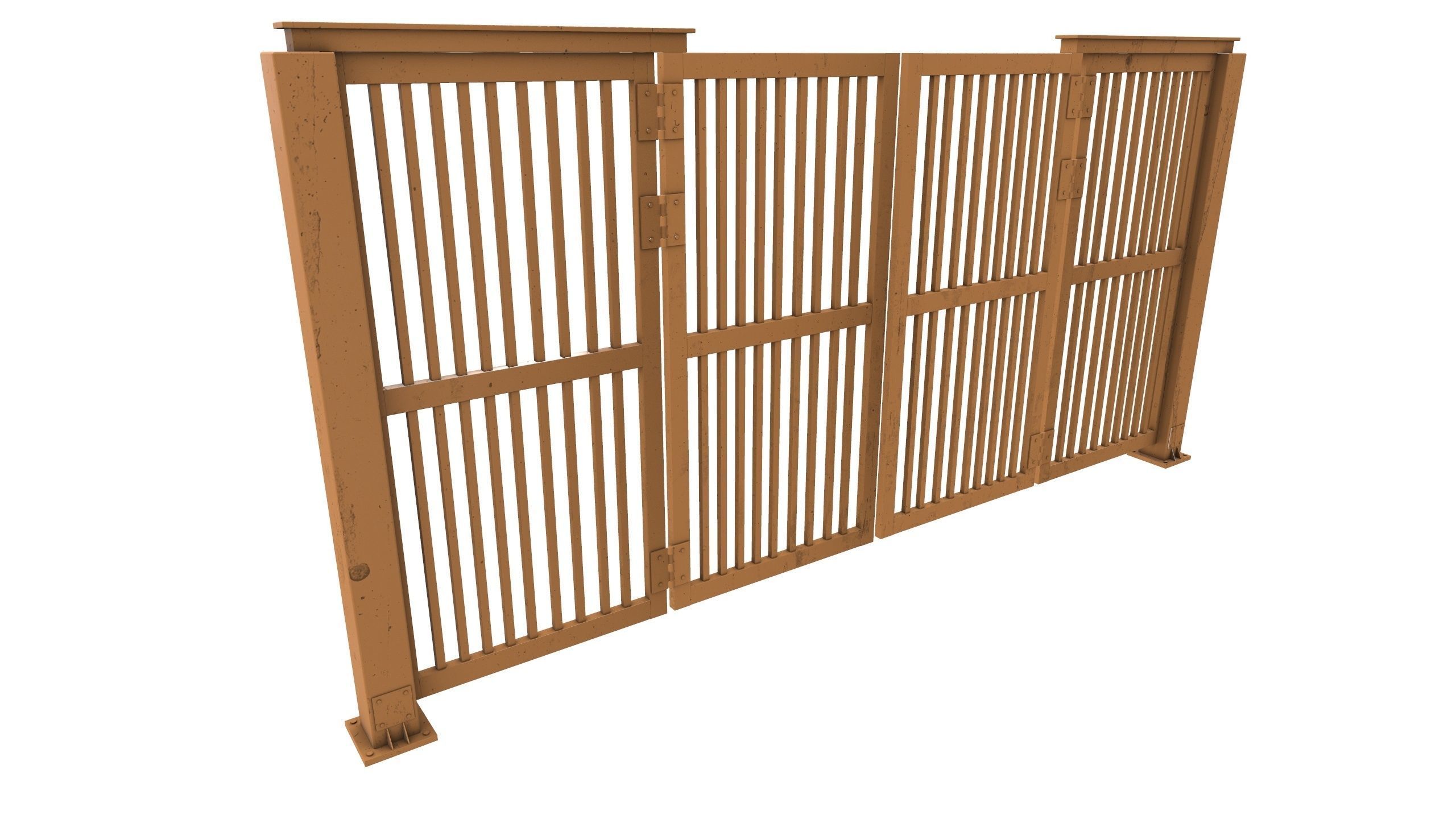 Industrial Metal Gate AR VR PBR Low-poly 3D model_4