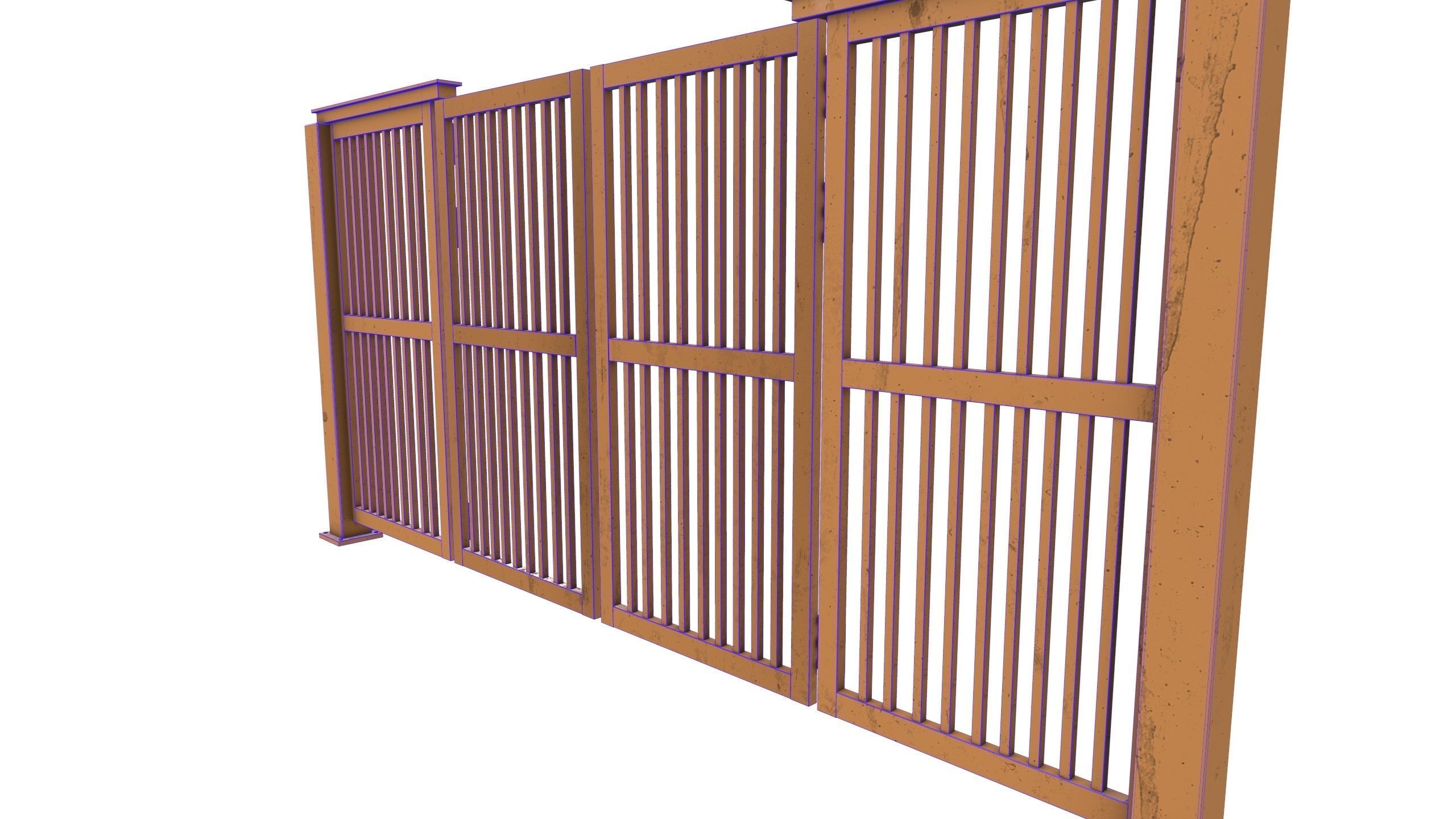 Industrial Metal Gate AR VR PBR Low-poly 3D model_22