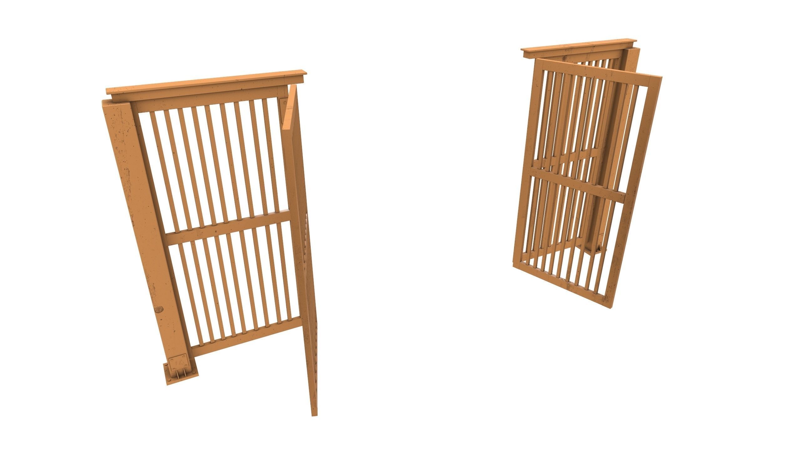 Industrial Metal Gate AR VR PBR Low-poly 3D model_18