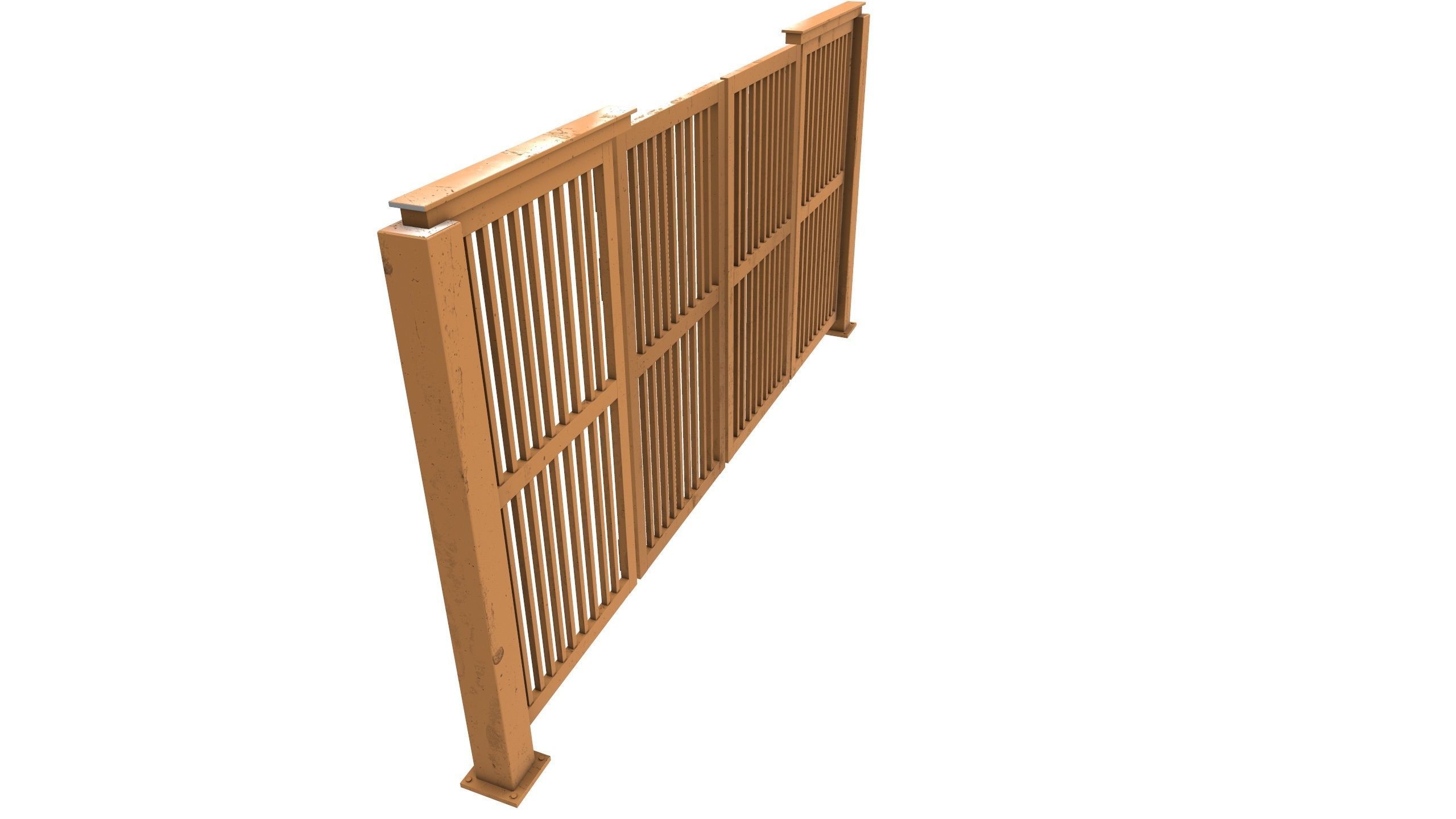 Industrial Metal Gate AR VR PBR Low-poly 3D model_9