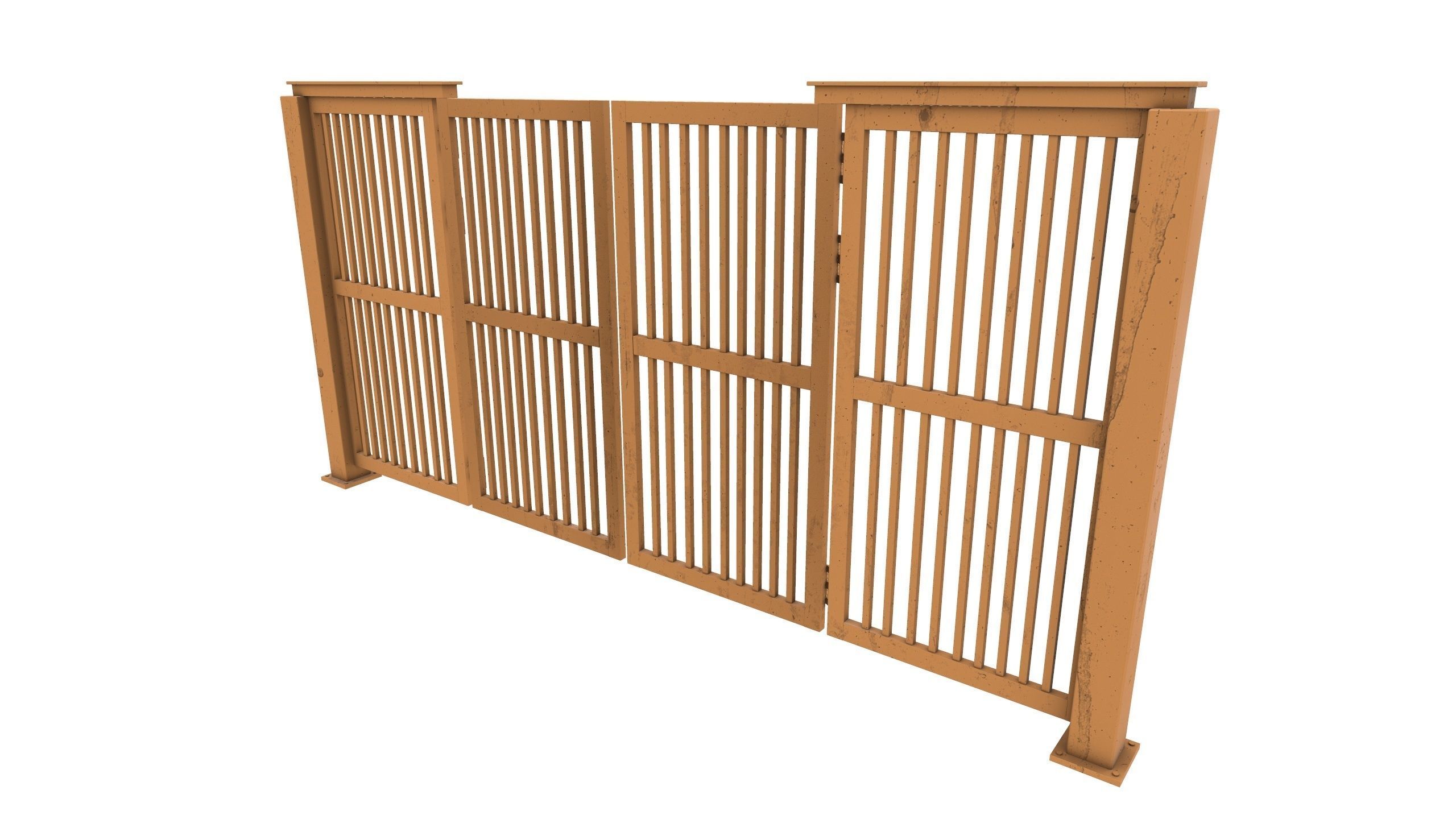 Industrial Metal Gate AR VR PBR Low-poly 3D model_2