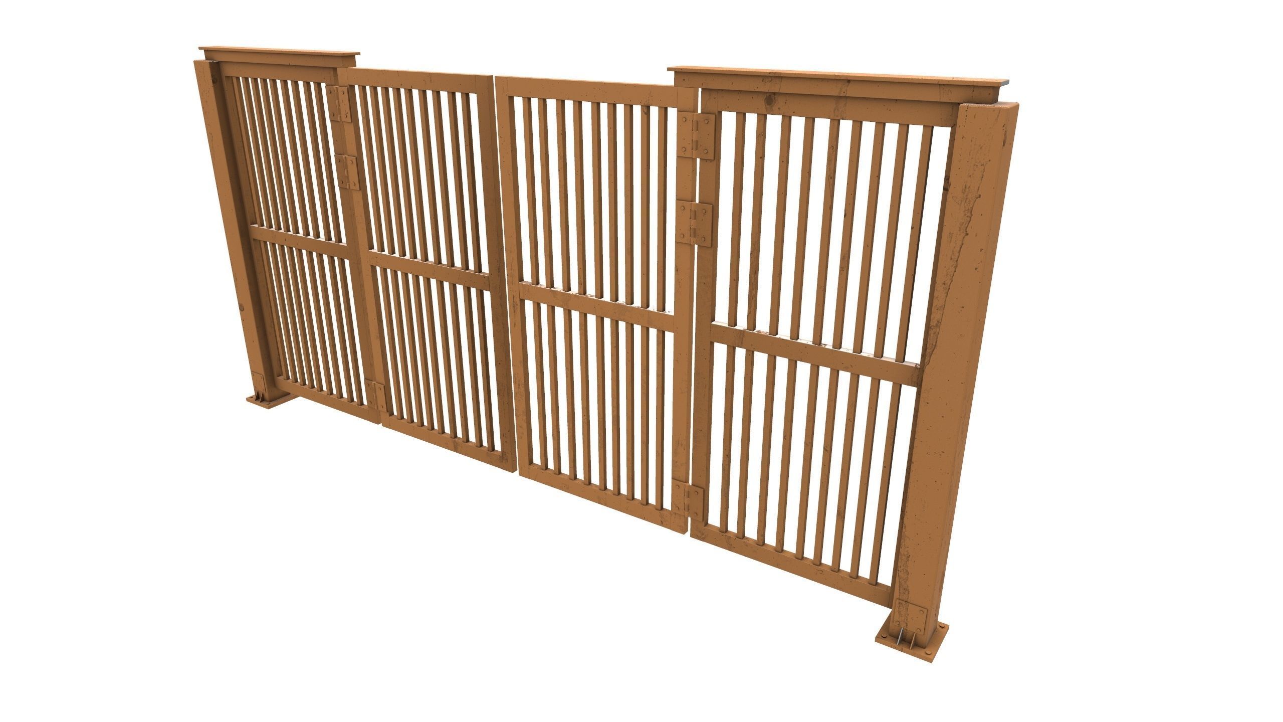 Industrial Metal Gate AR VR PBR Low-poly 3D model_7