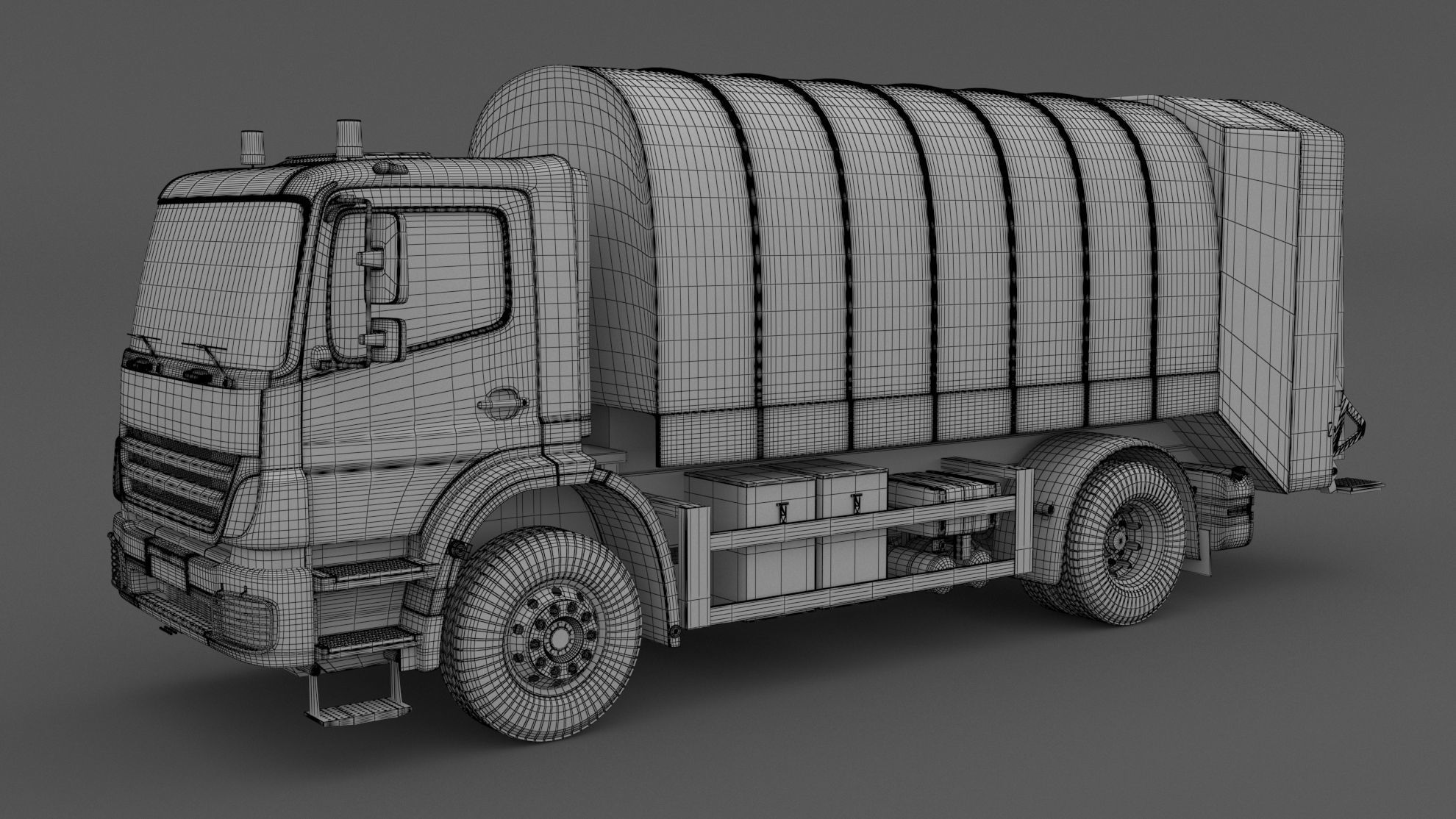 Generic Truck Garbage 3D model_7
