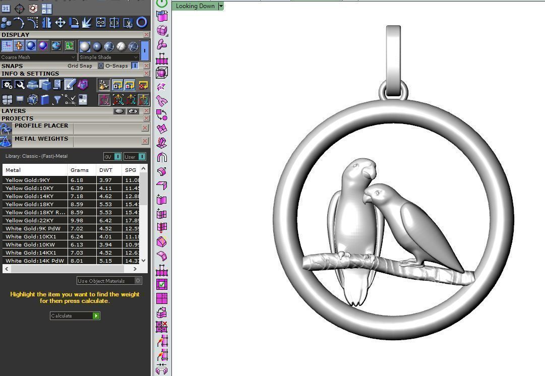 Pendant Parrot 3D print model_6