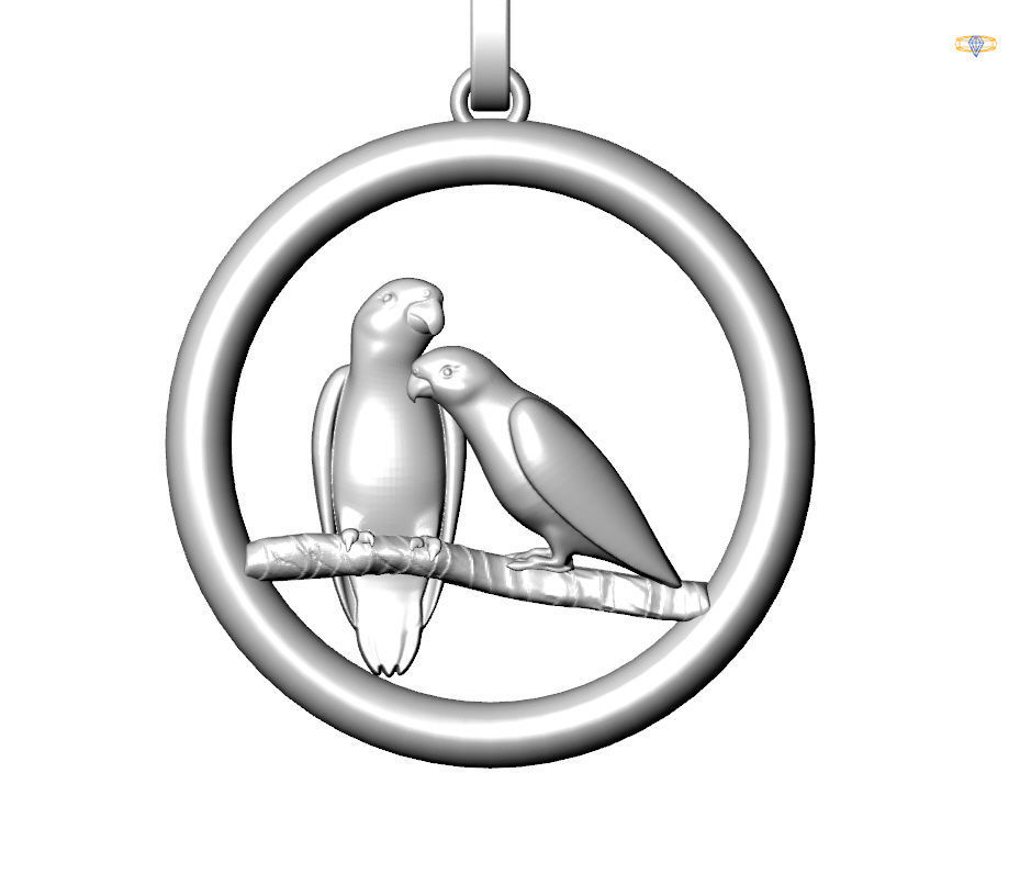 Pendant Parrot 3D print model_5