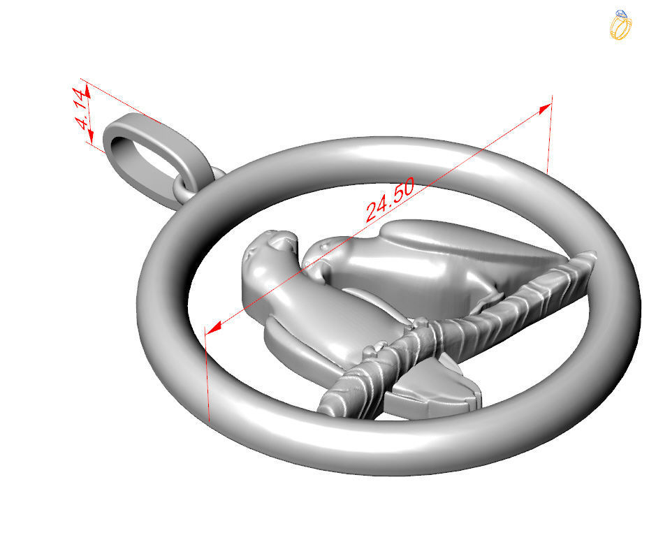 Pendant Parrot 3D print model_1