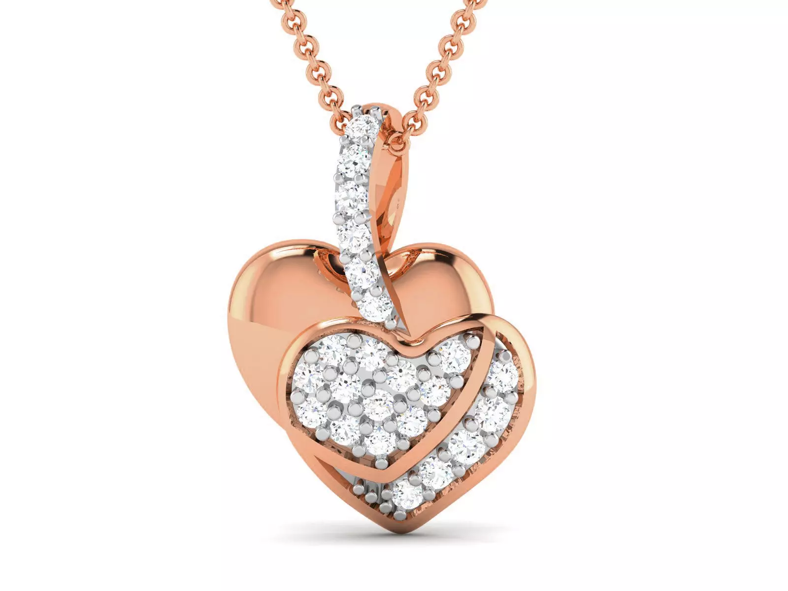 Heart Diamond Charms Pendant 3dm render Detail 3D print model_0