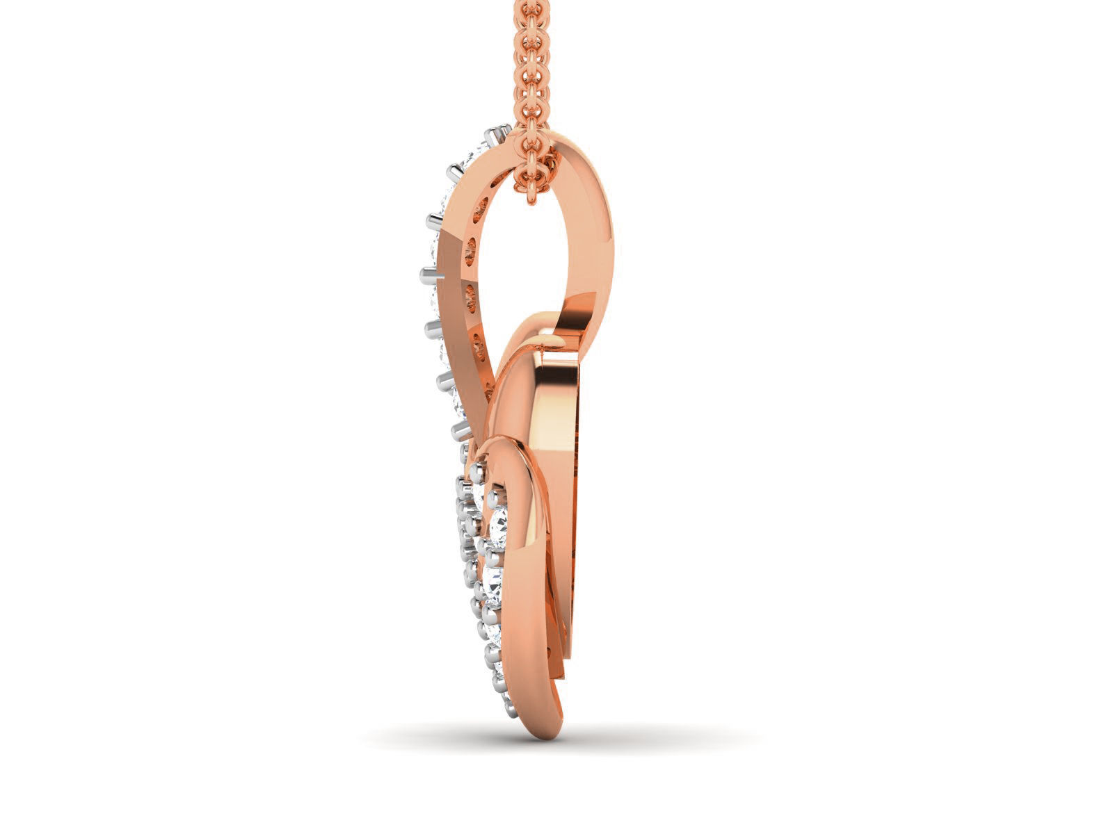 Heart Diamond Charms Pendant 3dm render Detail 3D print model_4