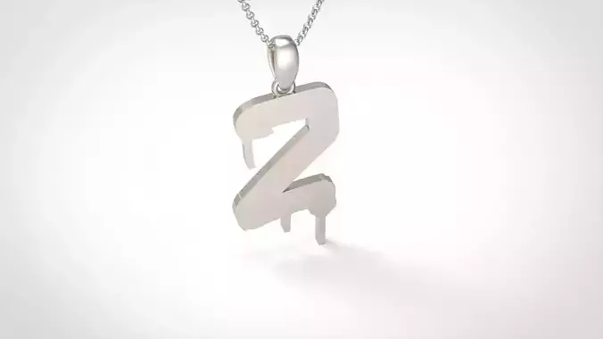 Model 1026 Z Russelot Initial Letter Alphabet Pendant